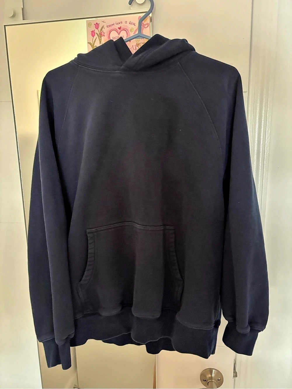 Aritzia Cozy Sweatfleece Mega Raglan Hoodie Black Large